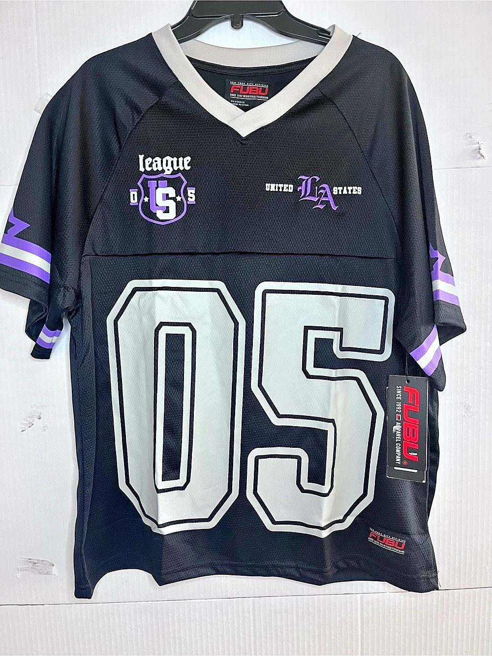 FUBU '05 Classic Football Jersey Black & Purple Large
